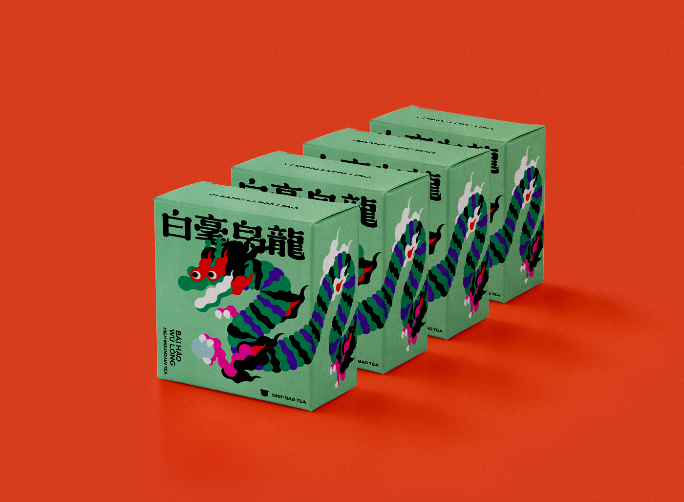 茶叶包装形成整条龙的视觉效果(图3)