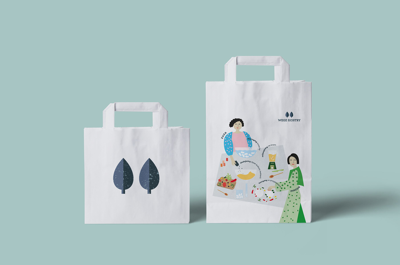素食品牌包装设计清新友爱(图4) 手提袋