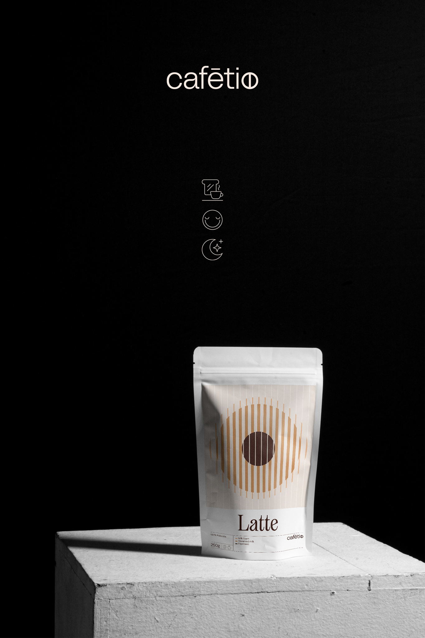 Cafétio精美的咖啡袋包装这样设计突出了饮料的独特之处(图2)