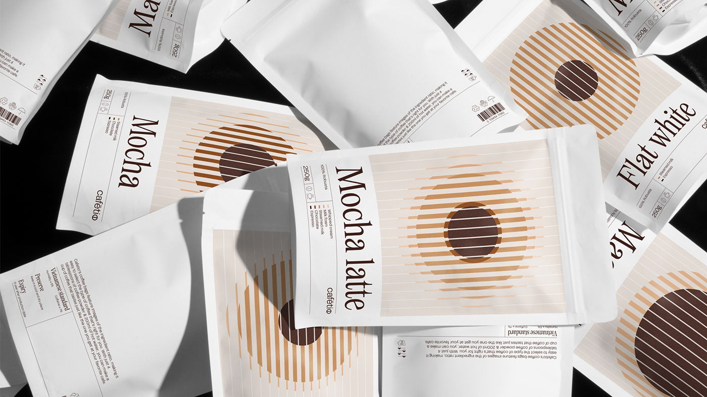 Cafétio精美的咖啡袋包装这样设计突出了饮料的独特之处(图4)
