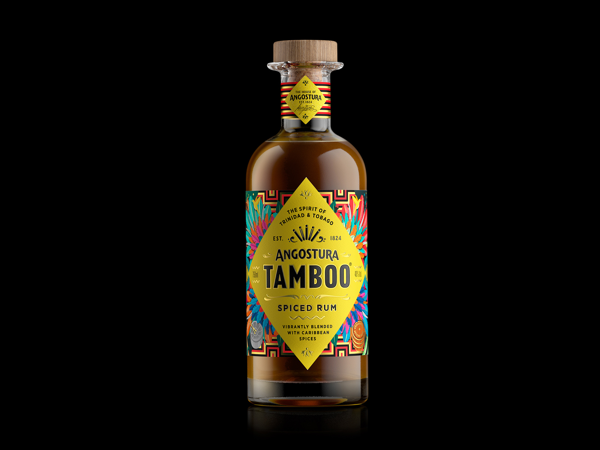 Tamboo朗姆酒包装设计这样做赋予品牌一种大胆而充满活力的态度(图1)