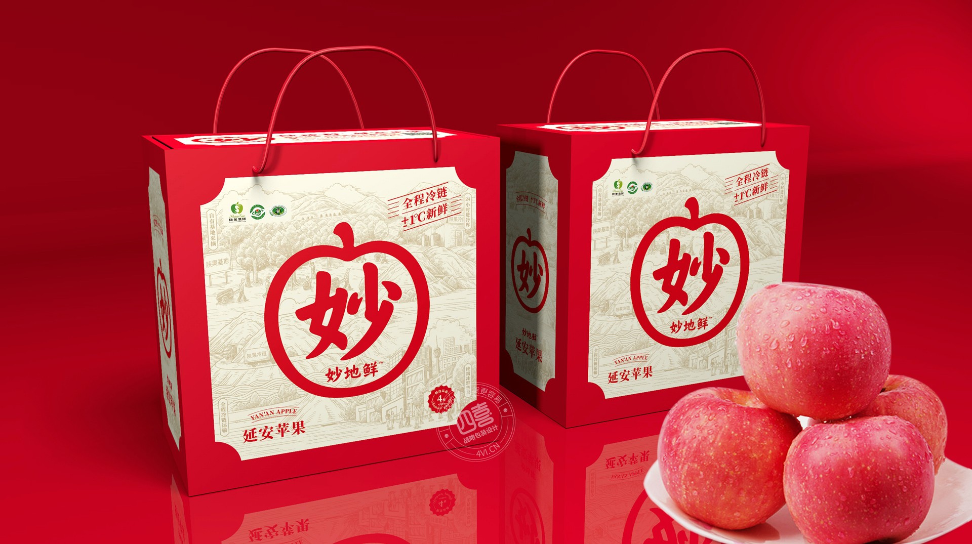 天水水果特产花牛苹果包装如何设计更好(图2)
