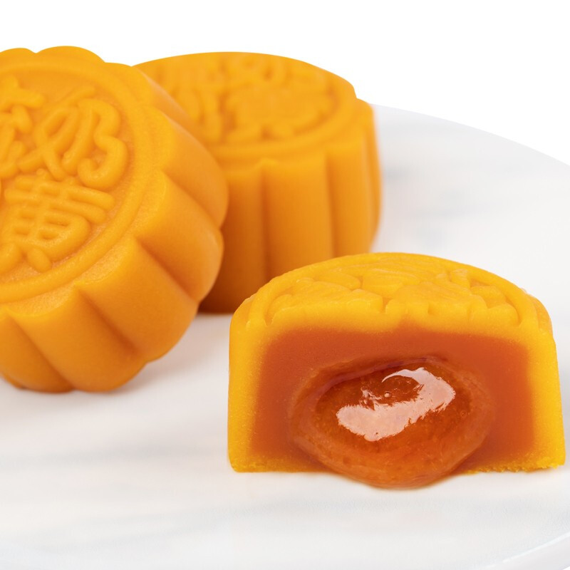 Huamei 华美 流心奶黄 广式月饼 8饼4味 400g 礼盒装包装礼盒产品包装创意设计欣赏(图3)