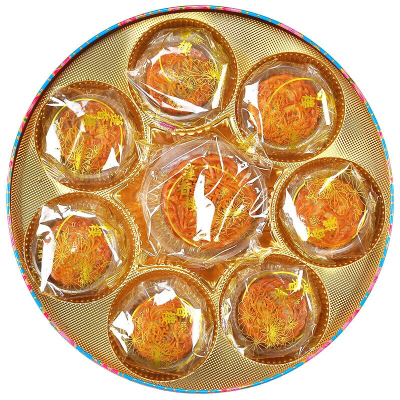 莲香楼 七星伴月 广式月饼 8饼4味 1.02kg 礼盒装包装礼盒产品包装创意设计欣赏(图4)