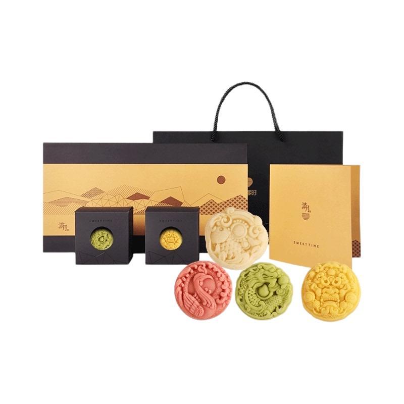 YOTIME 悠享时 玉瑞呈祥·桃山月饼礼盒 8饼4味 464g包装礼盒产品包装创意设计欣赏(图1)