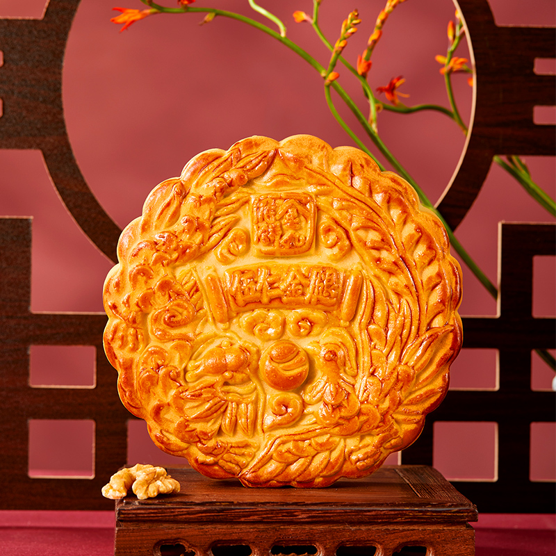 金九月饼 吴川 五仁金腿大月饼 500g包装礼盒产品包装创意设计欣赏(图3)