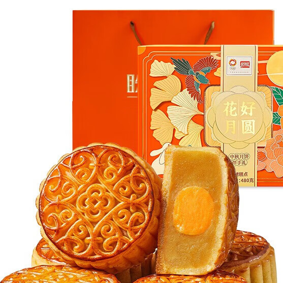 PANPAN FOODS 盼盼 花好月圆礼盒 水果多口味 480g 6枚装包装礼盒产品包装创意设计欣赏(图2)
