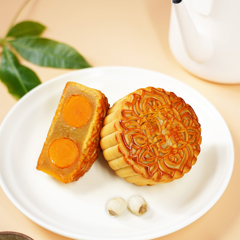 葡记 双黄白莲蓉广式月饼包装礼盒产品包装创意设计欣赏(图3)