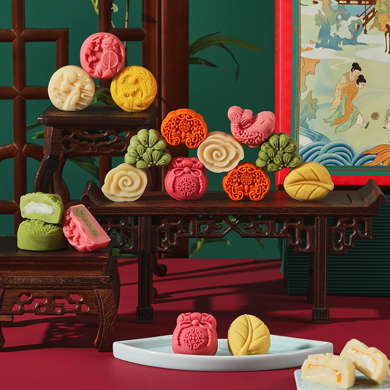 HUANG JIA SHANG SHI JU 皇家尚食局 唐风御点月饼礼盒 620g包装礼盒产品包装创意设计欣赏(图5)