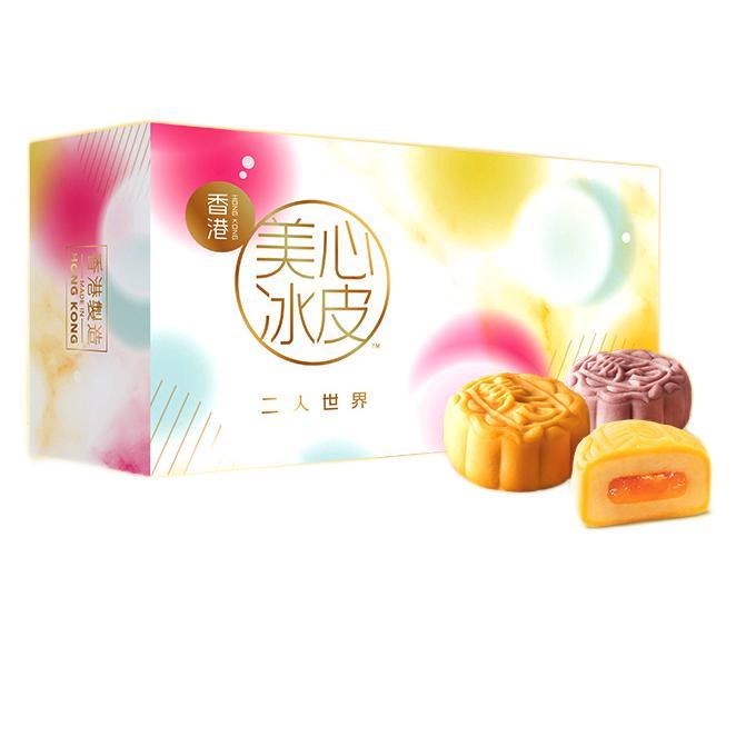 Maxims 美心 二人世界冰皮月饼 混合口味 480g 礼盒装包装礼盒产品包装创意设计欣赏(图1)