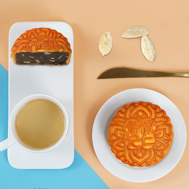 葡记 榄仁豆沙广式月饼 720g 礼盒装包装礼盒产品包装创意设计欣赏(图5)