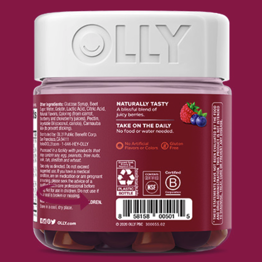 OLLY 维她秘密罐 多汁浆果味 70粒保健产品包装创意设计欣赏(图5)