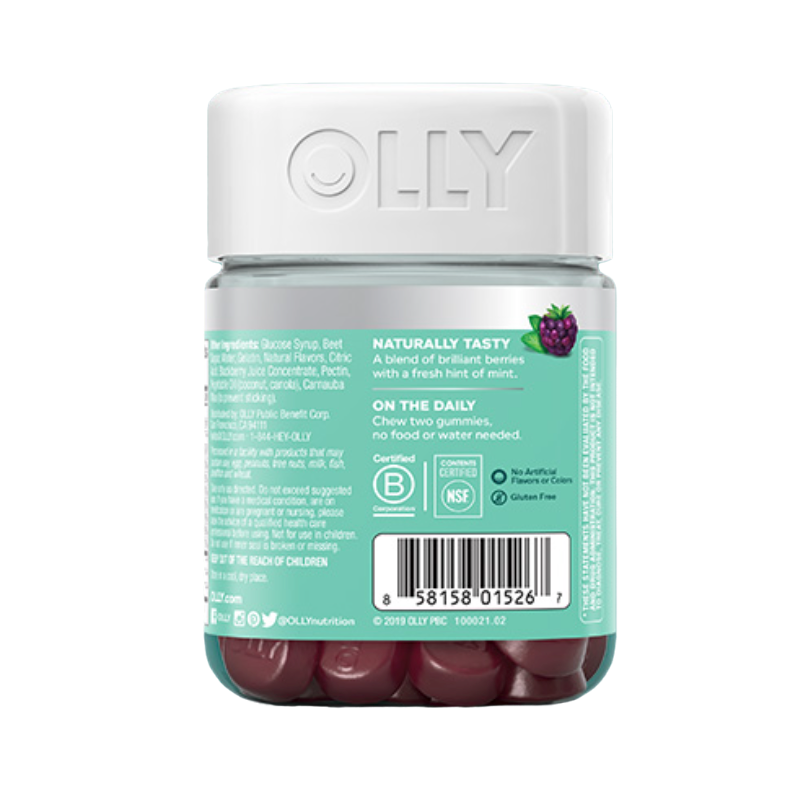 OLLY 拯救熬夜肌罐 混合口味 50粒保健产品包装创意设计欣赏(图2)