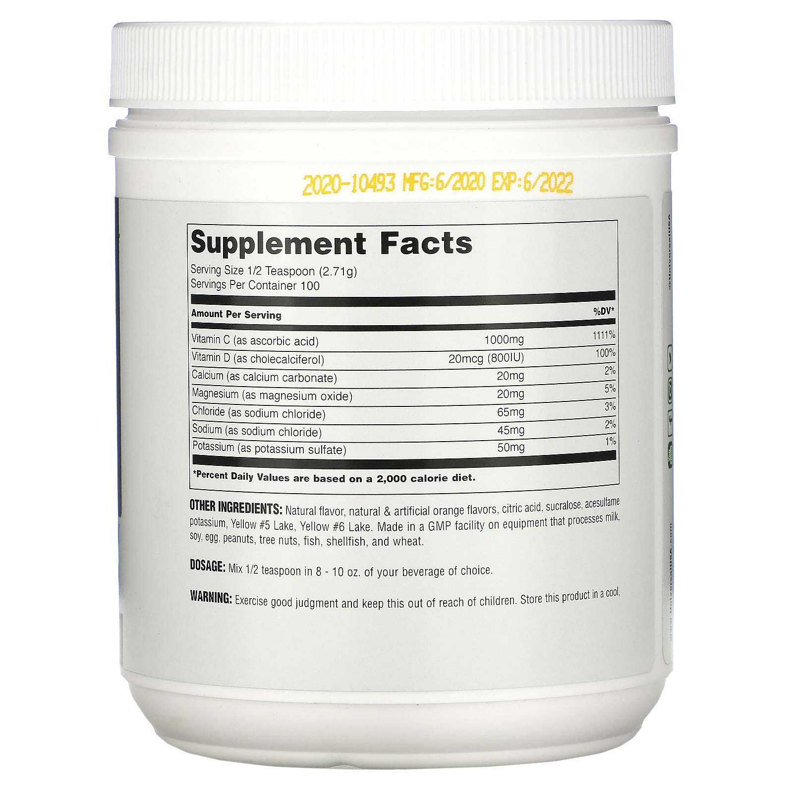 Universal Nutrition 环球营养  Immun-C 维生素 香橙味 粉剂 271g保健产品包装创意设计欣赏(图3)