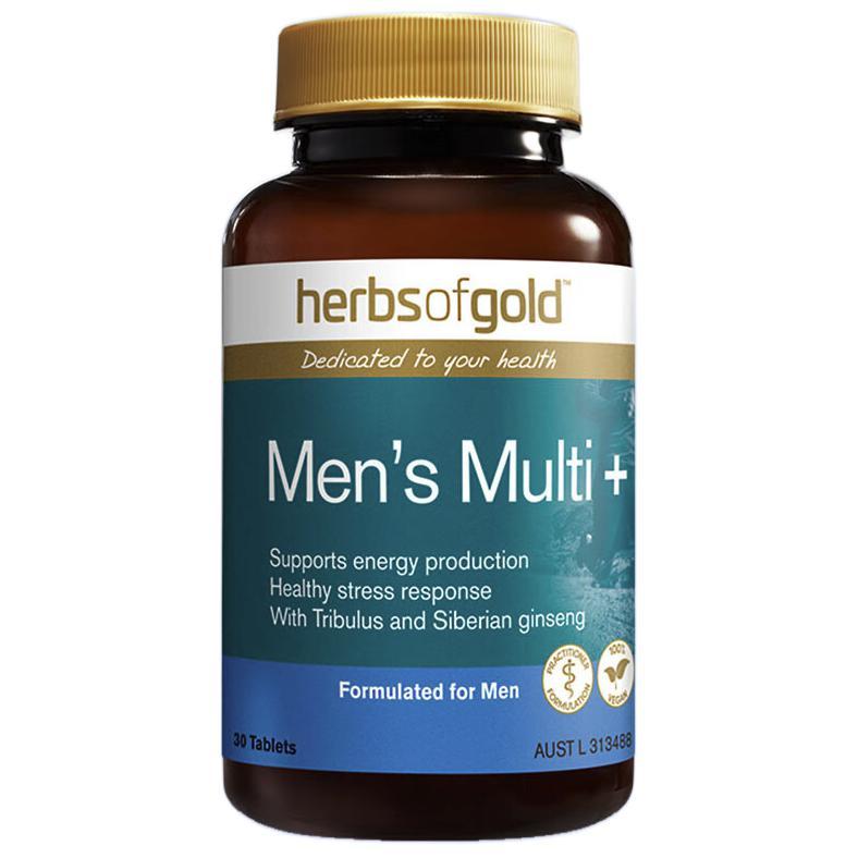 HerbsofGold 和丽康 男士多种复合维生素 30片保健产品包装创意设计欣赏(图1)