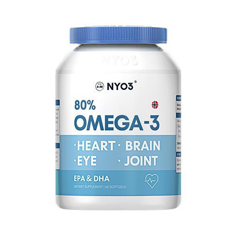 NYO3 80%OMEGA-3 深海鱼油 60粒*7瓶保健产品包装创意设计欣赏(图1)