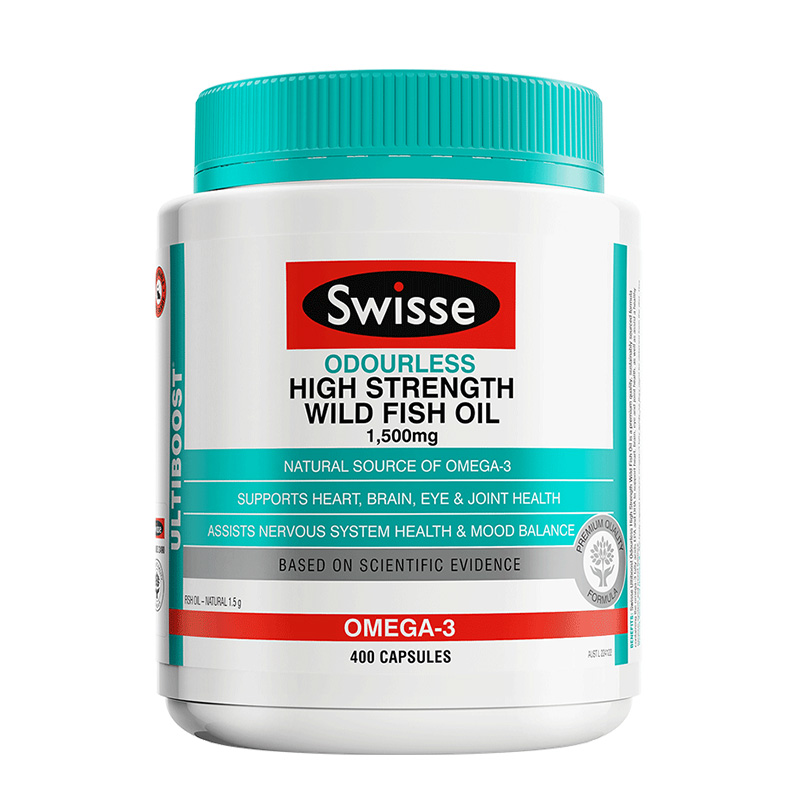 Swisse 斯维诗 Ultiboost 无腥味高浓度野生鱼油胶囊 400粒*3瓶