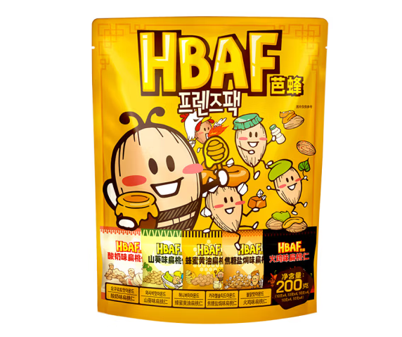 蜂蜜黄油坚果炒货包装袋设计欣赏(图1)