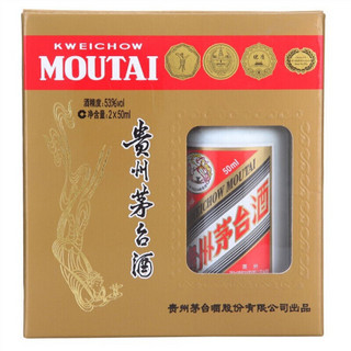 MOUTAI 茅台 飞天茅台 53%vol 酱香型白酒 50ml*2瓶 礼盒装