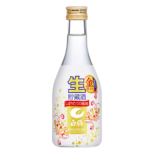 食品包装设计欣赏上撰白鹤螺栓生贮藏酒金箔入白鹤酒造包装设计欣赏(图1)