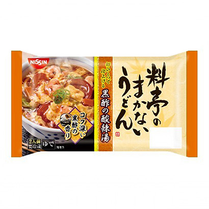 包装设计公司推荐用一个日式饭馆的乌冬面鸡蛋做成的黑醋酸辣汤日清食品保鲜面类包装设计(图1)