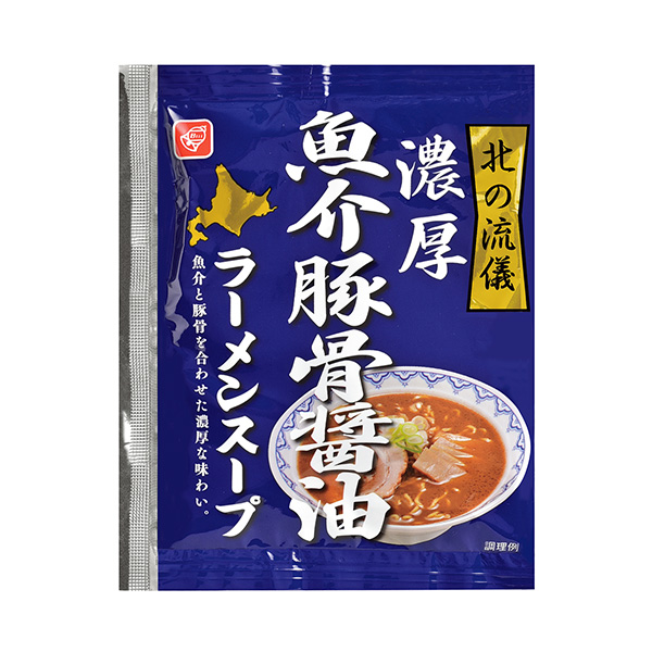 北方之流浓厚鱼介猪骨酱油拉面汤贝尔食品包装设计(图1)