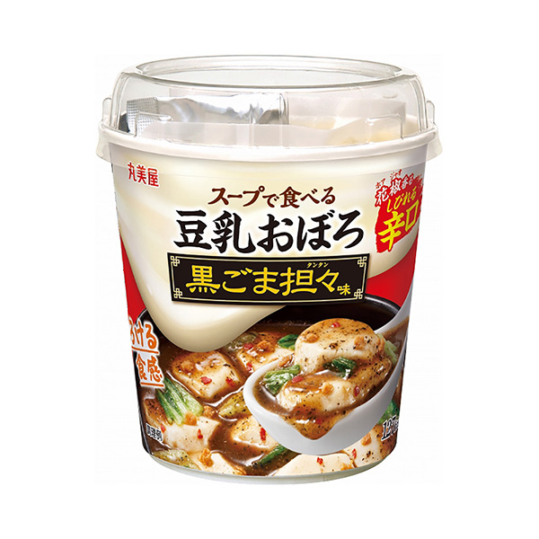 用汤吃的豆浆糊黑芝麻担担味辣味丸美屋食品工业烹饪品包装设计(图1)
