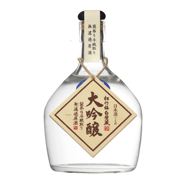 松竹梅白璧藏大吟酿袋吊斗瓶取无过滤原酒宝酒造包装设计(图1)