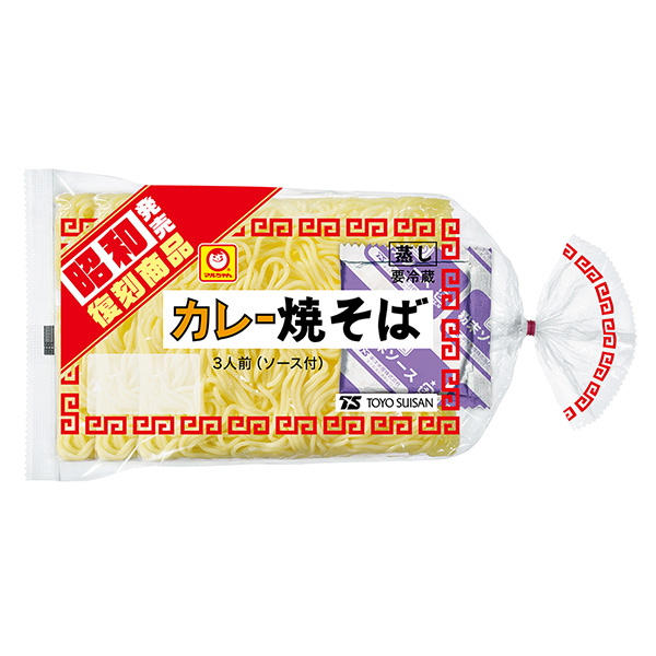 小丸炒面昭和发售复刻商品咖喱炒面包装设计欣赏(图1)