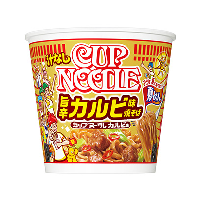 杯面鲜味辣排骨味炒面日清食品面类包装设计(图1)