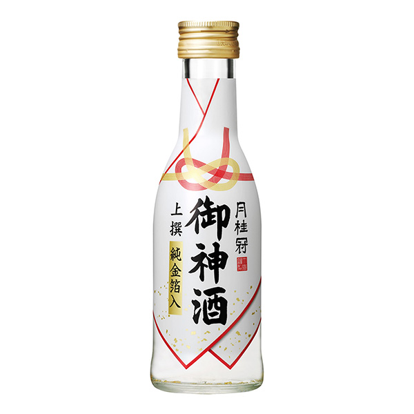 上撰御神酒纯金箔入月桂冠包装设计(图1)