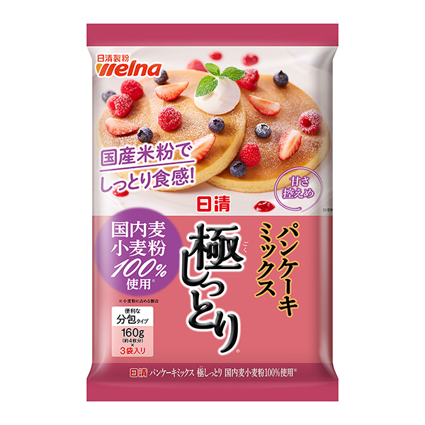 日清煎饼混合料极湿润国内麦小麦粉100%使用包装设计欣赏(图1)