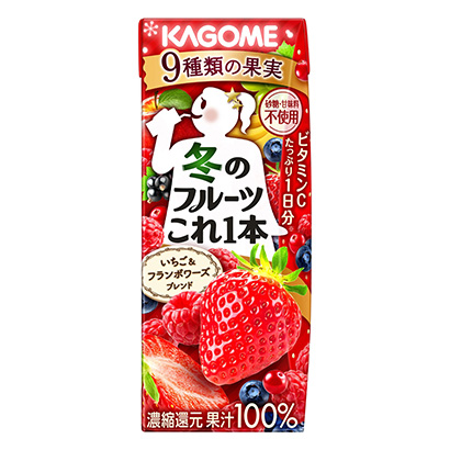 冬季水果这一瓶草莓黄酮混合料可果美果实清凉饮料包装设计(图1)