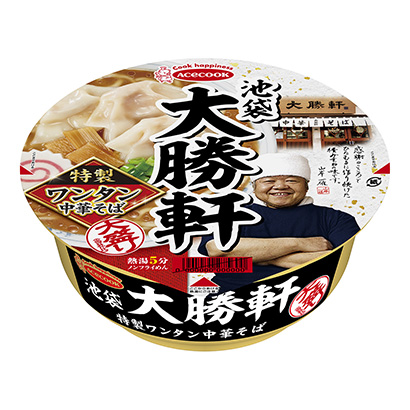 池袋大胜轩特制馄饨大份中华荞麦面王牌厨师面类包装设计(图1)