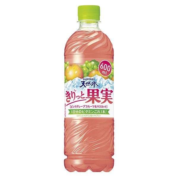 三得利天然水清澈果实粉色葡萄柚&amp;麝香葡萄包装设计欣赏(图1)