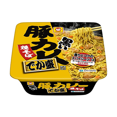 麦尔黑色的猪咖喱炒面加盛东洋水产面类包装设计(图1)