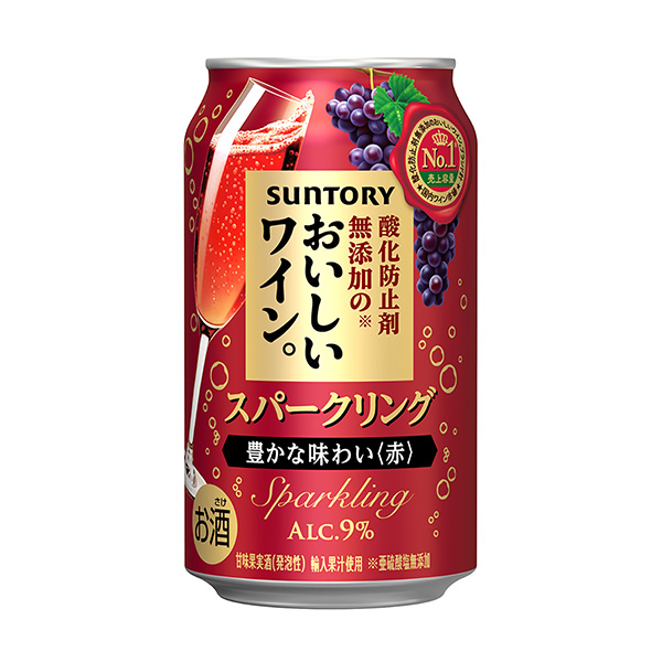 包装设计欣赏不添加抗氧化剂的美味葡萄酒。 火花环＜红＞ (三得利) (图1)