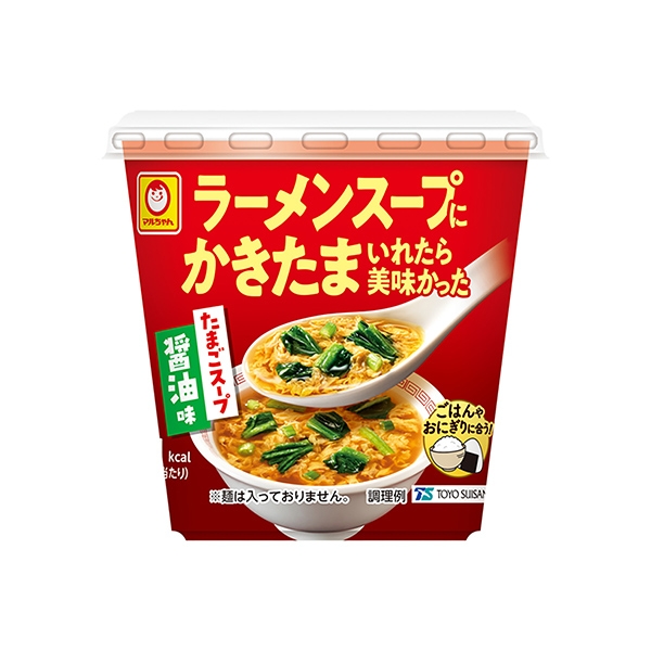 包装设计欣赏被小丸搅拌在拉面汤里的话很好吃＜鸡蛋汤酱油味＞ (东洋水产) (图1)